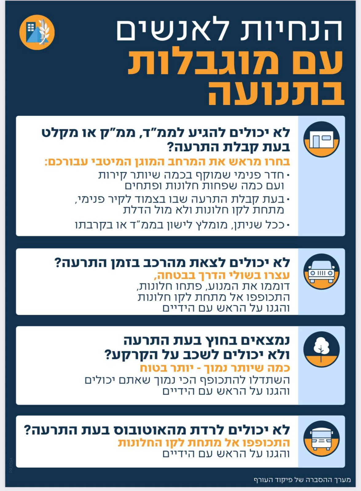 הנחיות לאנשים עם מוגבלות בתנועה