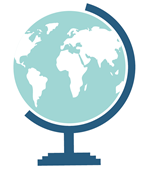 איור של גלובוס בצבע כחול