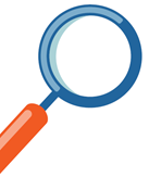 איור של זכוכית מגדלת